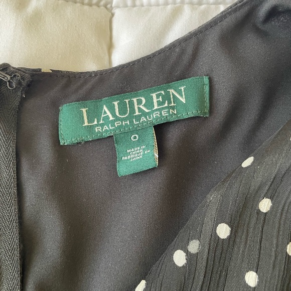 Ralph Lauren Black and White Polka Dot Midi Dress - Picture 3 of 7